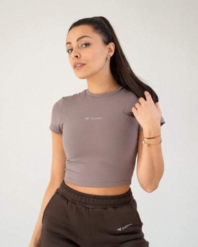 Damski sportowy Crop Top Premium Mocca - Inspeek