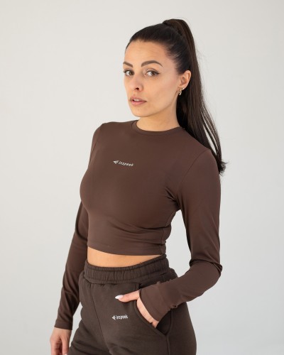 Czekoladowy damski Longsleeve Premium - Inspeek