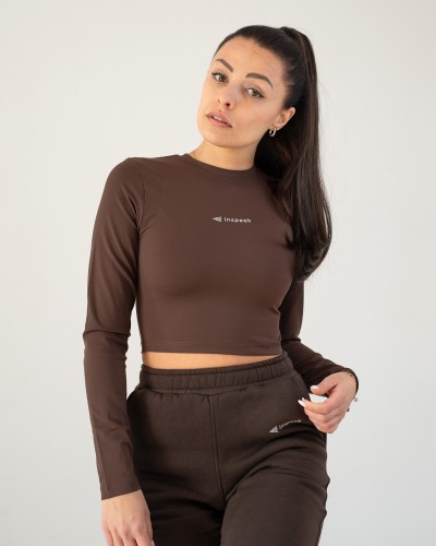 Czekoladowy damski Longsleeve Premium - Inspeek