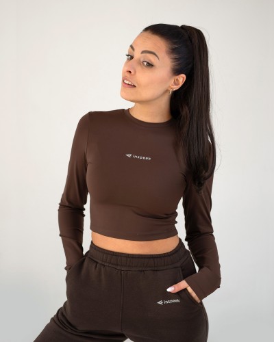 Czekoladowy damski Longsleeve Premium - Inspeek