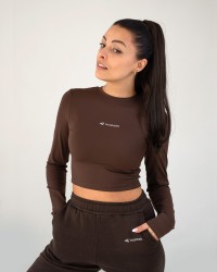 Czekoladowy damski Longsleeve Premium - Inspeek